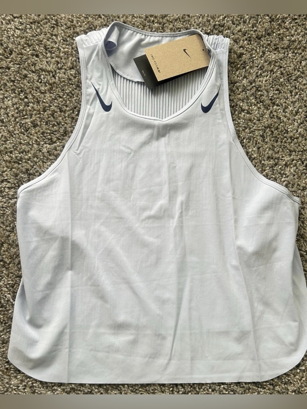 Nike AeroSwift ADV Cropped Running Tank Top Purple Womens Size Large FN2713-057